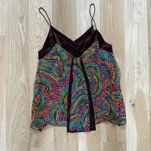 Diane Von Furstenberg Colorful Patterned silk Camisole